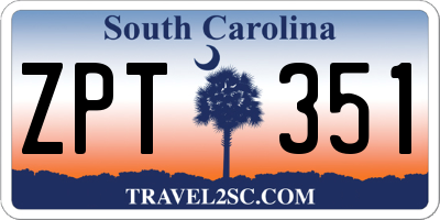 SC license plate ZPT351