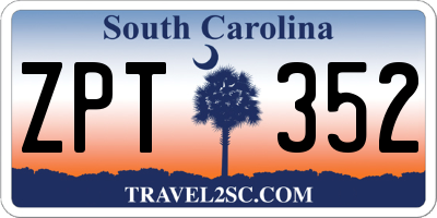 SC license plate ZPT352