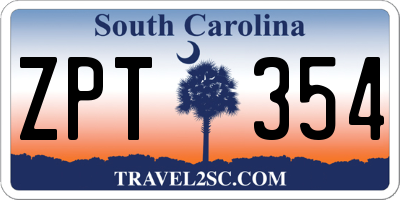 SC license plate ZPT354