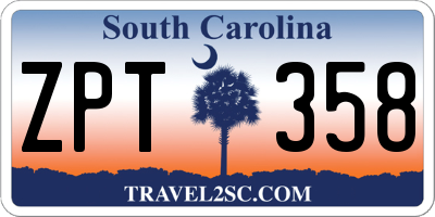 SC license plate ZPT358
