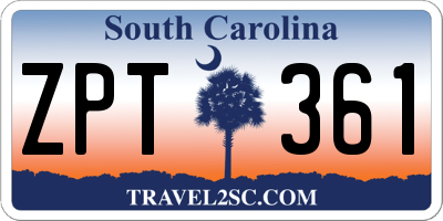 SC license plate ZPT361