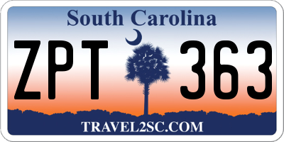 SC license plate ZPT363