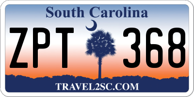 SC license plate ZPT368