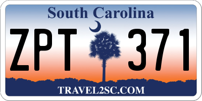 SC license plate ZPT371