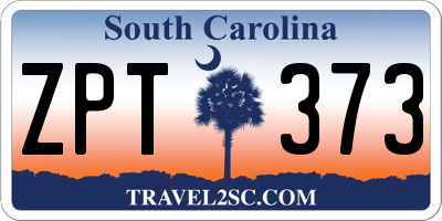 SC license plate ZPT373