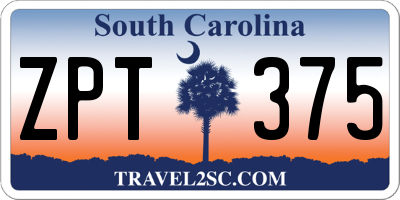 SC license plate ZPT375