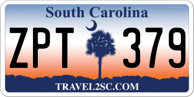 SC license plate ZPT379