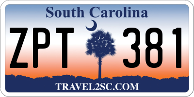 SC license plate ZPT381