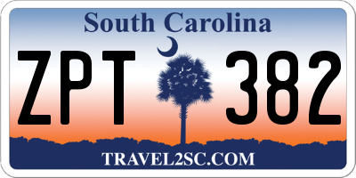 SC license plate ZPT382