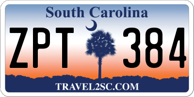 SC license plate ZPT384