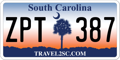 SC license plate ZPT387