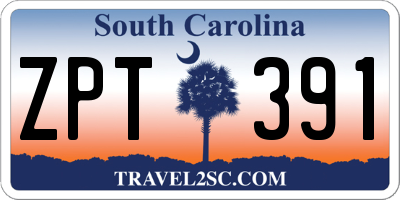 SC license plate ZPT391