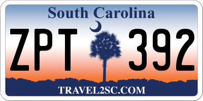 SC license plate ZPT392