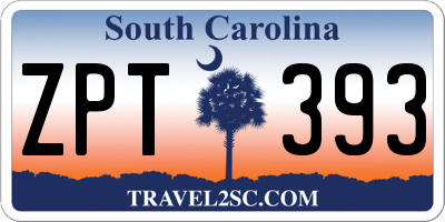 SC license plate ZPT393