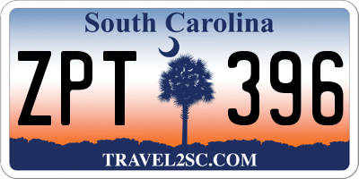 SC license plate ZPT396