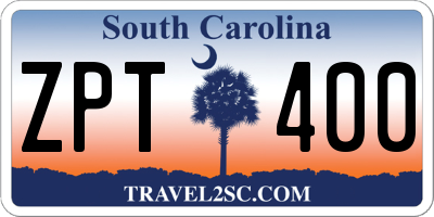 SC license plate ZPT400