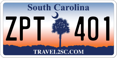 SC license plate ZPT401