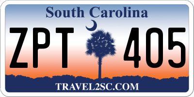 SC license plate ZPT405