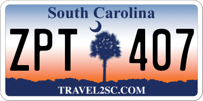 SC license plate ZPT407