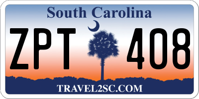 SC license plate ZPT408