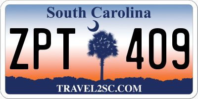 SC license plate ZPT409