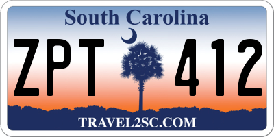 SC license plate ZPT412