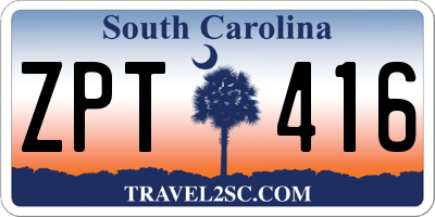 SC license plate ZPT416
