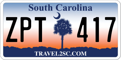 SC license plate ZPT417
