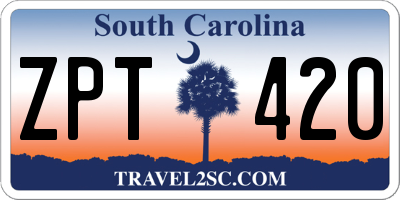 SC license plate ZPT420