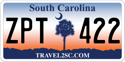 SC license plate ZPT422