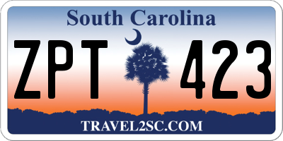SC license plate ZPT423