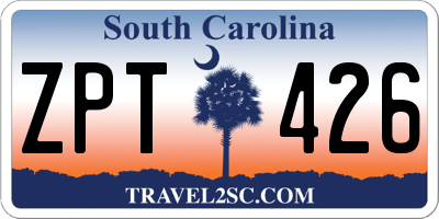 SC license plate ZPT426