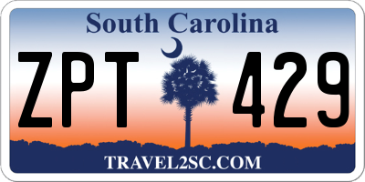 SC license plate ZPT429