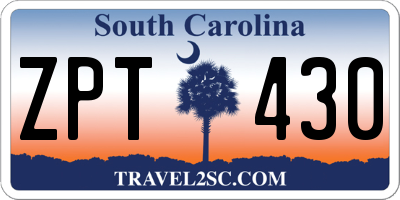 SC license plate ZPT430