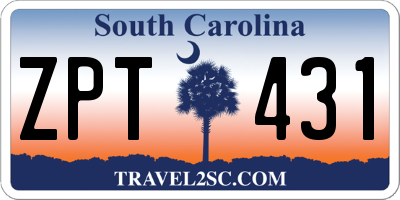 SC license plate ZPT431