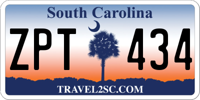 SC license plate ZPT434