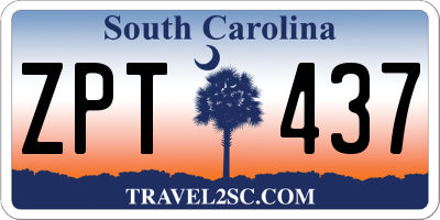 SC license plate ZPT437