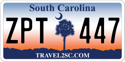 SC license plate ZPT447