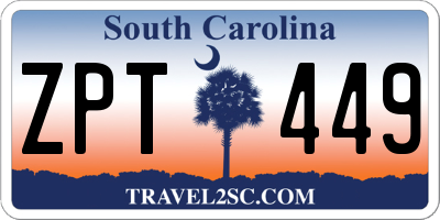 SC license plate ZPT449