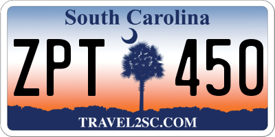 SC license plate ZPT450
