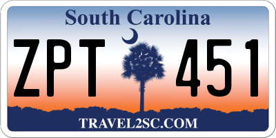 SC license plate ZPT451