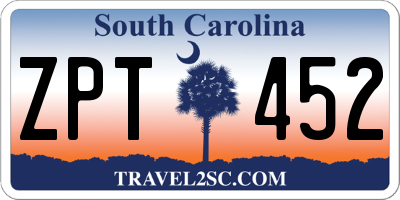 SC license plate ZPT452
