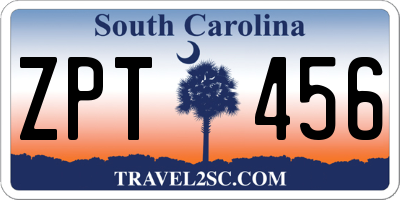SC license plate ZPT456