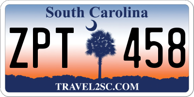 SC license plate ZPT458