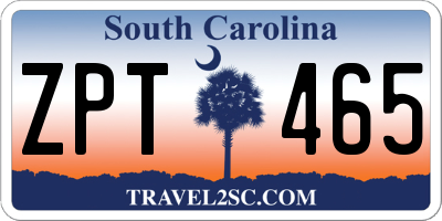 SC license plate ZPT465