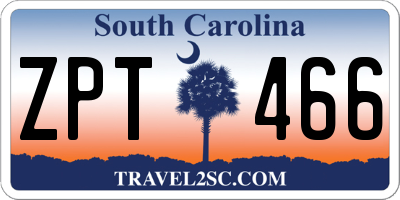 SC license plate ZPT466