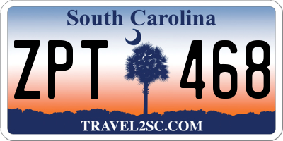 SC license plate ZPT468