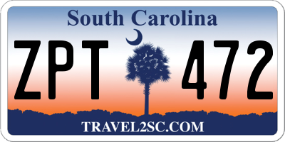 SC license plate ZPT472