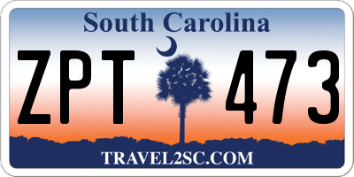 SC license plate ZPT473