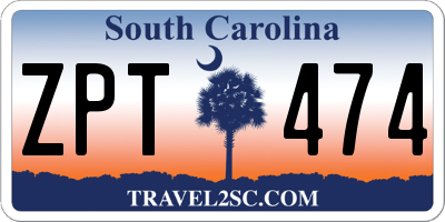 SC license plate ZPT474